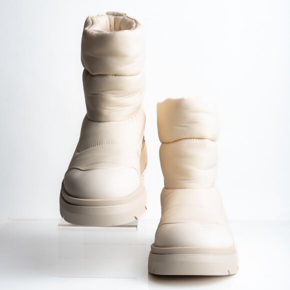 Zara Mens Quilted Boots Ski Snow Off White EU 43 US 10 Track Sole 2033/320 NWT - Picture 7 of 11